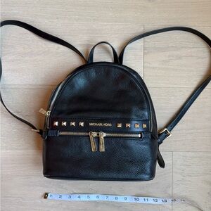 Michael Kors Black Leather Studded Backpack